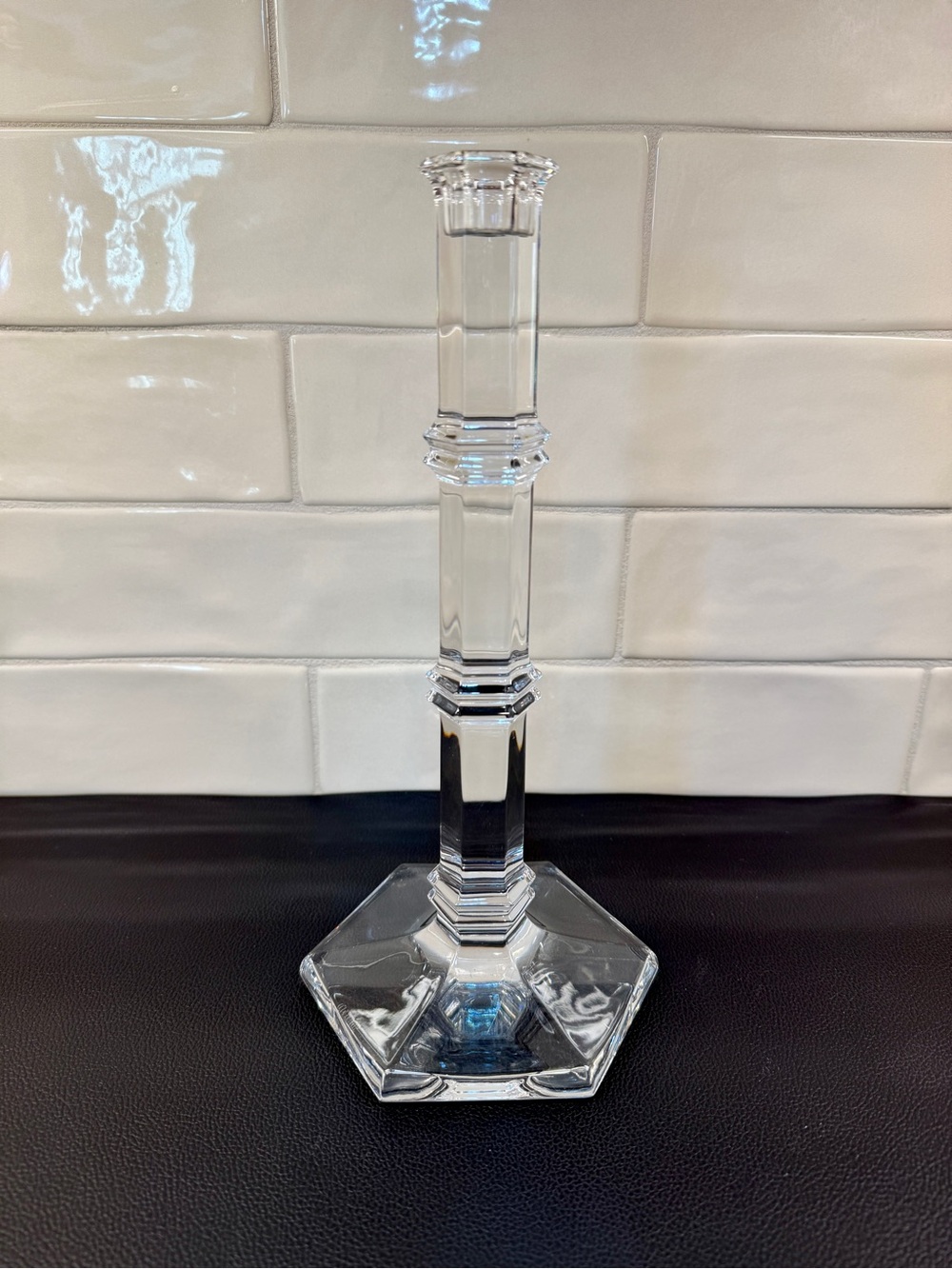 Tiffany & Co. Crystal Candlestick Holder 11”H